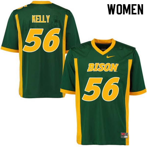 Women #56 Justice Kelly North Dakota State Bison College Football Jerseys Sale-Green